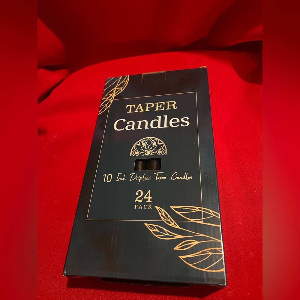 Taper Candles 24 Pack - Black and Gold